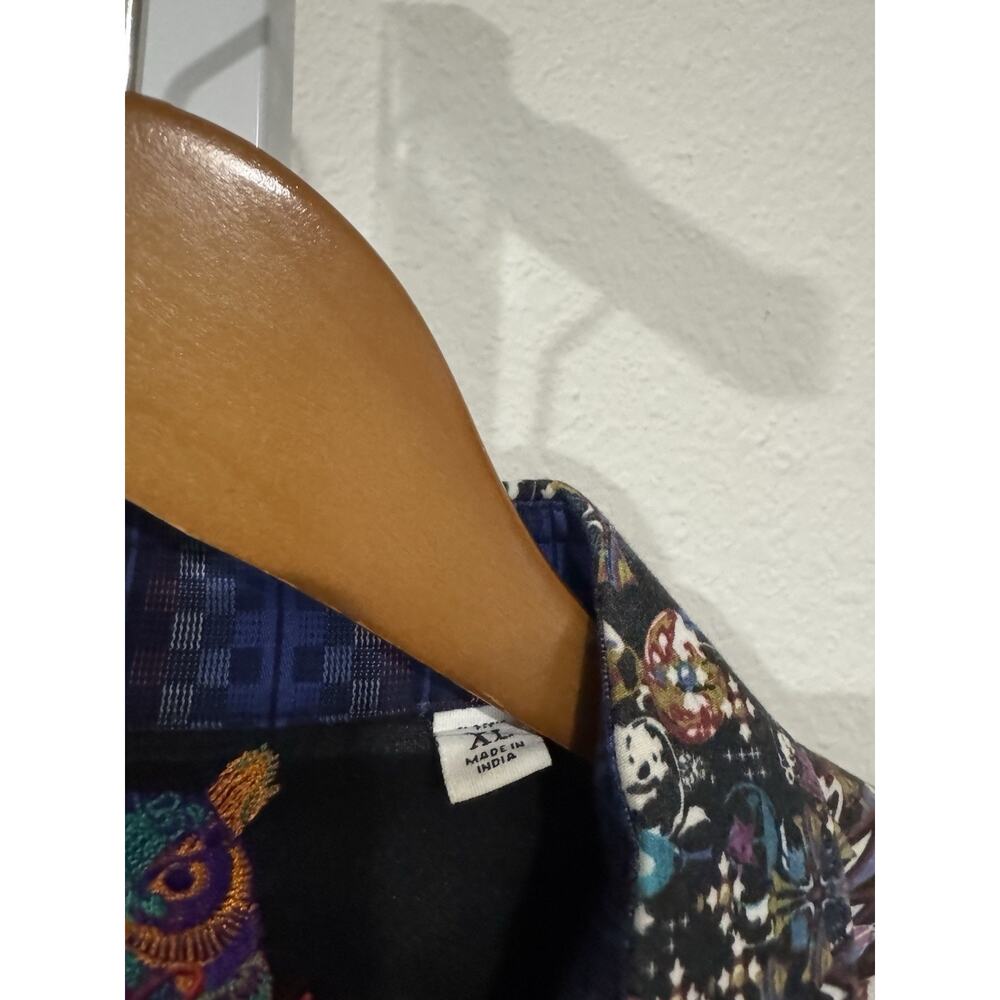 Robert Graham mens shirt embroidered Webb Pattern Geometric EUC Sz XL Classic - Picture 5 of 15